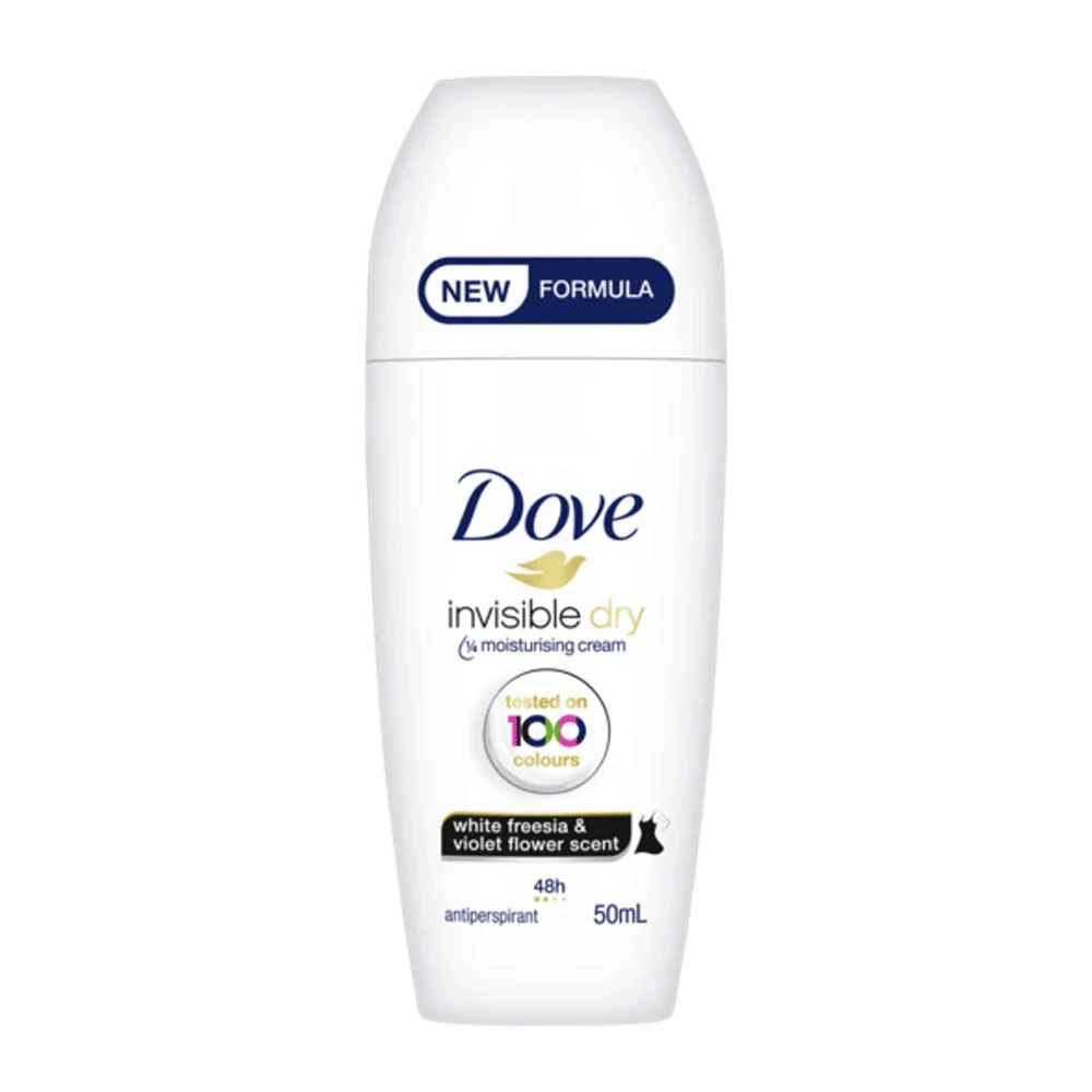 Dove Invisible Dry White Freesia & Violet Flower Scent Deodorant Roll-On, 50ml