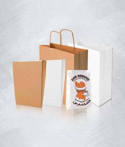 Falcon Grease Resistant Flat Bottom Paper Bag, 25x12x3cm, 50 Pieces