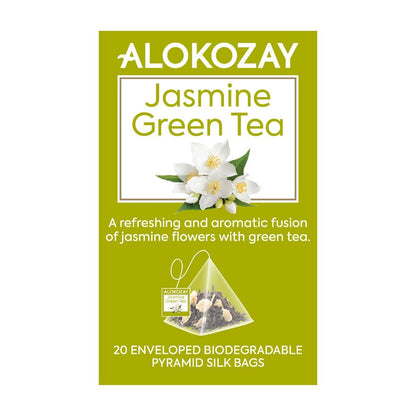 Alokozay Green Jasmine Pyramid Tea Bag, 20 Pieces, 50g