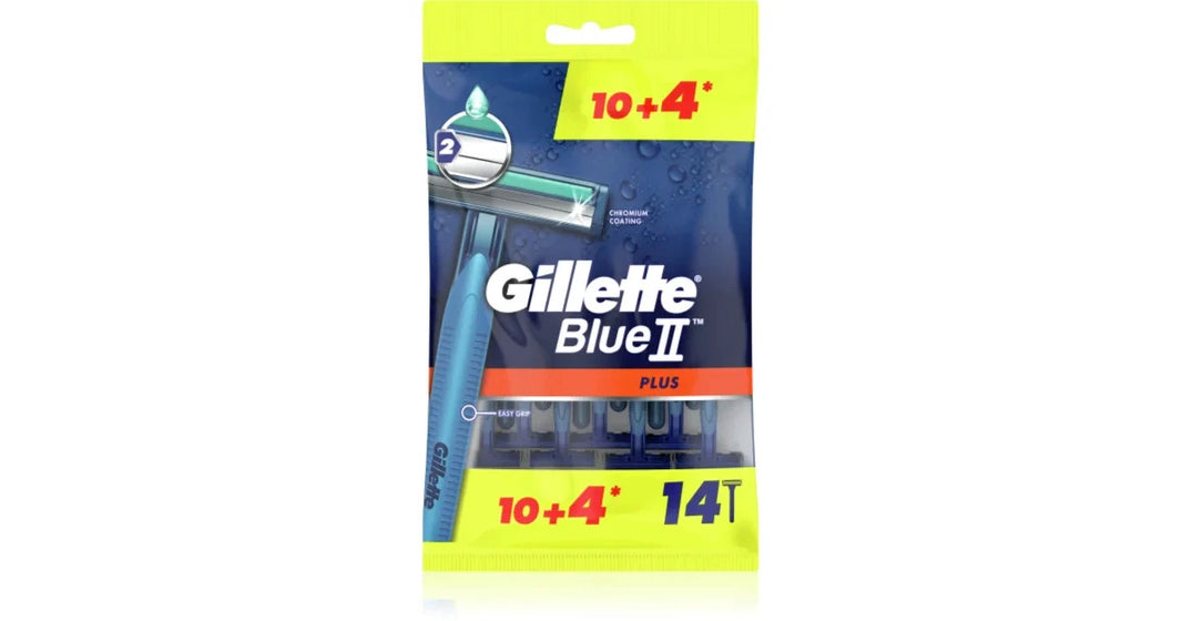 Gillette Blue 2 Plus Disposable Razors, 10+4 Pieces