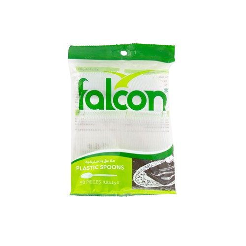 Falcon Plastic Clear Table Spoon, 1 Pack x 50 Pieces