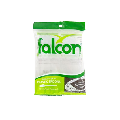 Falcon Plastic Clear Table Spoon, 1 Pack x 50 Pieces