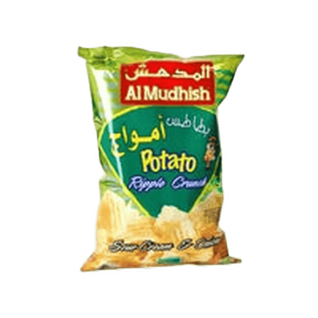 AL MUDHISH POTATO SOUR CREAM RIPPLES CRUNCH 75gm