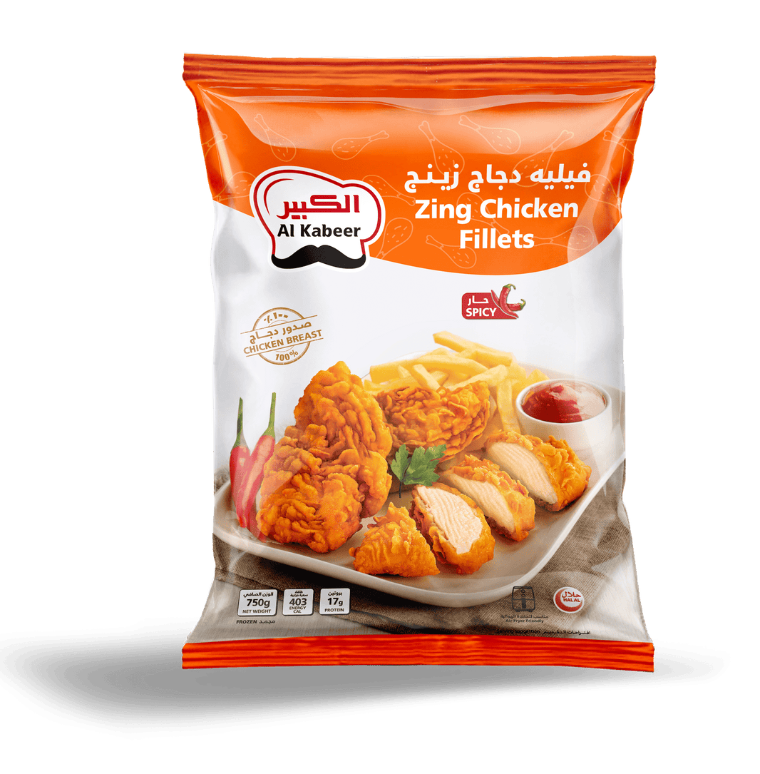 Al Kabeer Zing Chicken Fillets Spicy, 750g